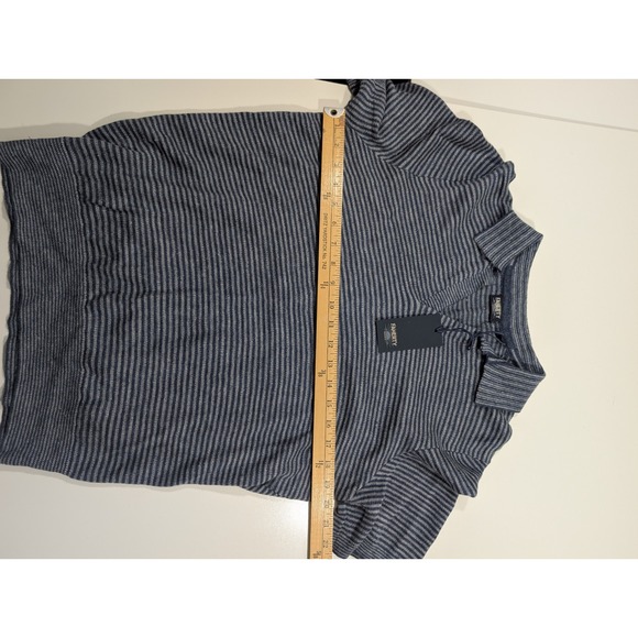 Faherty Reserve Mens SS Linen Sweater Polo Cayman Navy Stripe MYS2513 M New - Picture 7 of 8
